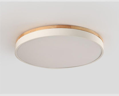 LED Ceiling Lights Round Wooden Base Modern Lamp Ironware and Acrylic Kitchen Bed Room Foyer Study LED Light Fixture