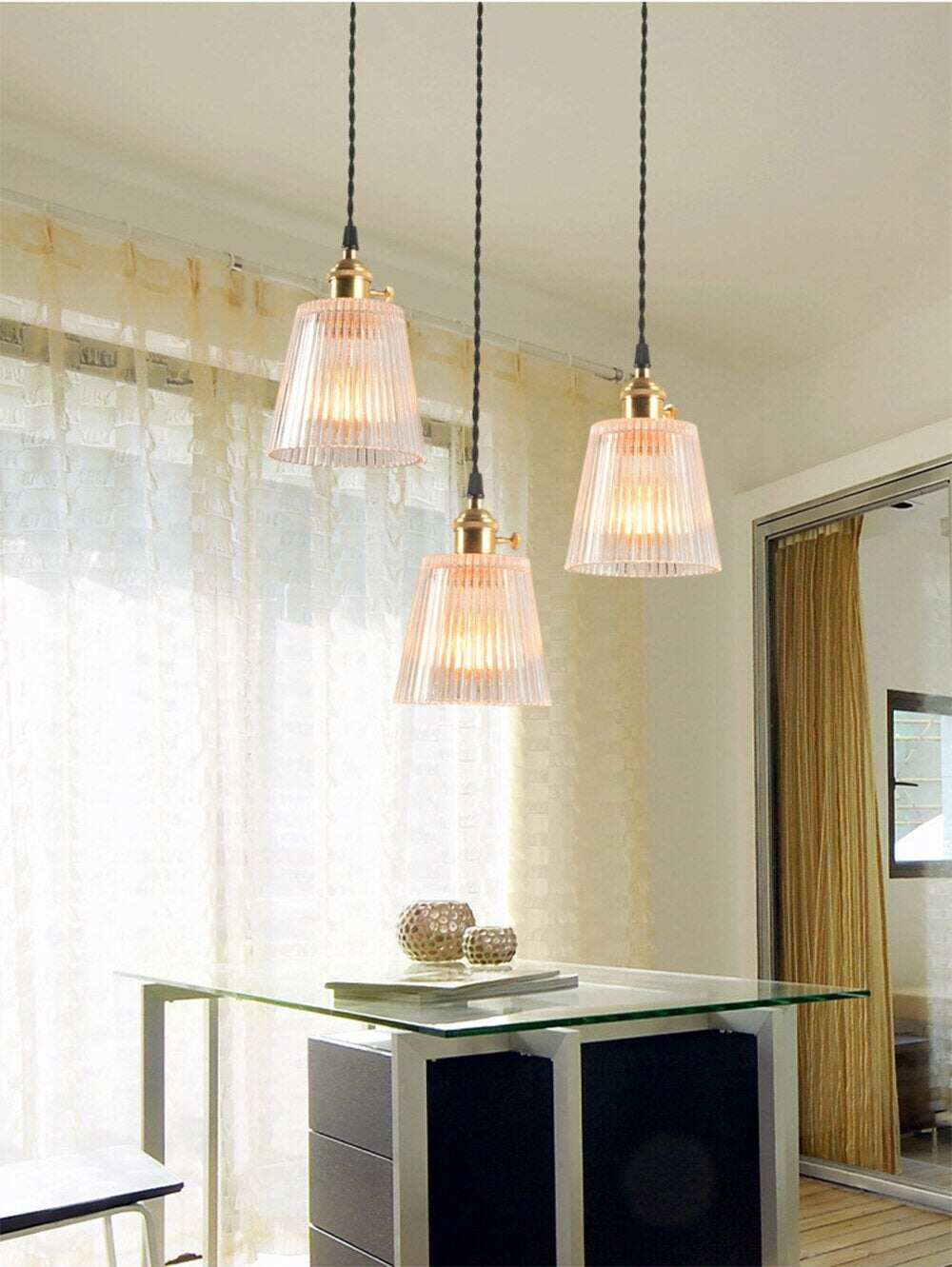 LED Brass Glass Pendant Lights E27 125mm Hanging Lamps Minimalist Personality Restaurant Bar Terrace Cafe Decorative Luminair