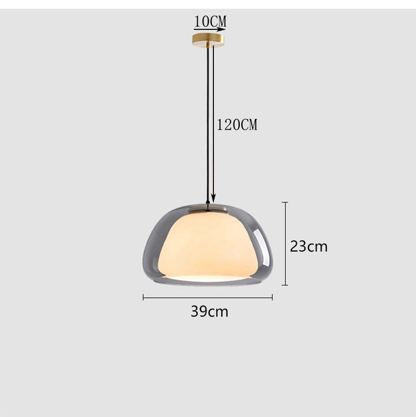 Denmark Design Glass Pendant Lamp Dia 25 40cm Nordic Postmodern Simple Living Dining Room Bedroom Double Glass hanging Lighting