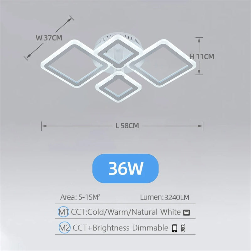 Ceiling Lamp Bedroom Pendant Light Lighting Dining Room Kitchen Aisle Balcony With App And Remote Control Dimming Fixture