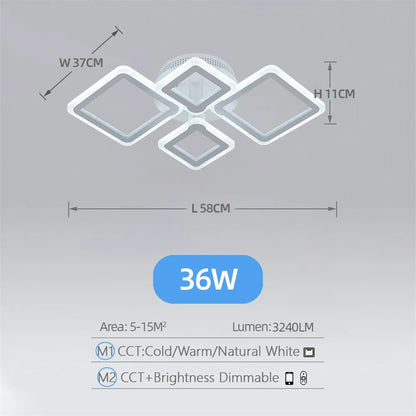 Ceiling Lamp Bedroom Pendant Light Lighting Dining Room Kitchen Aisle Balcony With App And Remote Control Dimming Fixture