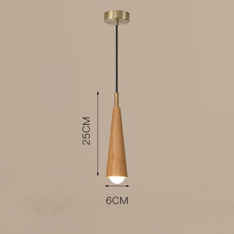 Modern Wooden LED Pendant Light Hanging Lamp Living Room Decor Kitchen Long Tube Pendant Lights