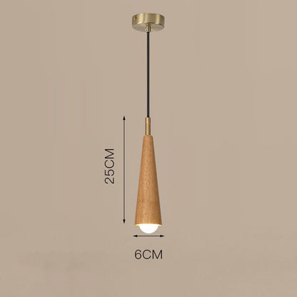 Modern Wooden LED Pendant Light Hanging Lamp Living Room Decor Kitchen Long Tube Pendant Lights
