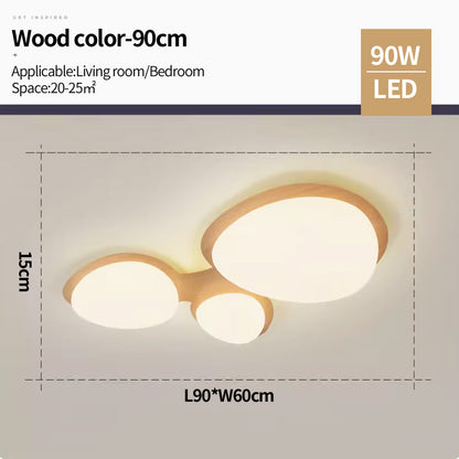 Bedroom Light Nordic Original Wood Grain Color Ceiling Light Modern Creative LED Lighting
