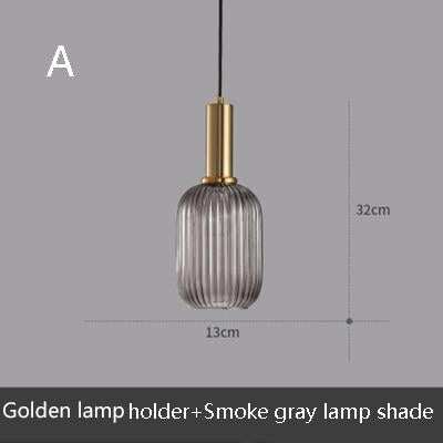 Novelty Stripe Glass Hanging Lights E27 LED 6 Color Lamp Holder Pendant Lamp For Kitchen Living Room Bedroom Hotel Restaurant