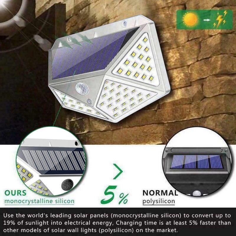 LED Solar Light Outdoor Solar Lamp With PIR Motion Sensor Solar Powered Waterproof Wall Light For Garden Yard Path Decoration