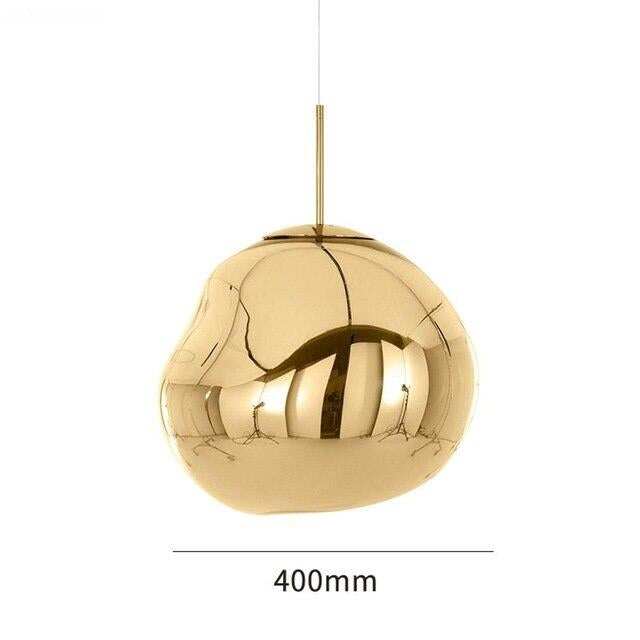 Modern 30/40cm Red Silver Gold Melt Glass Pendant Lamp Lava Irregular Creative Designer Hang Lamp For Living Room Bedroom