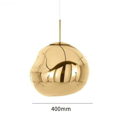 Modern 30/40cm Red Silver Gold Melt Glass Pendant Lamp Lava Irregular Creative Designer Hang Lamp For Living Room Bedroom