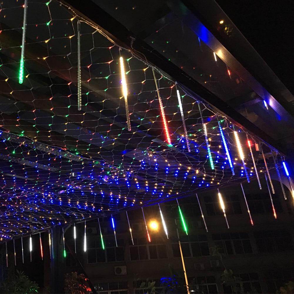 30cm 50cm 8 Tubes Waterproof Meteor Shower Rain LED String Lights Outdoor Christmas Decoration for Home Tree EU/US Plug
