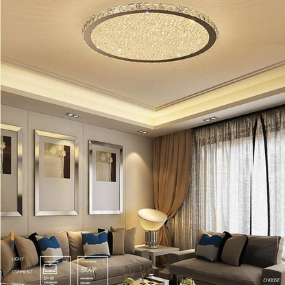 Modern K9 Crystal Circular Square Ceiling+Lights Room Light Suspension Luminaire Plafonnier LED Living Room Lights Lustre