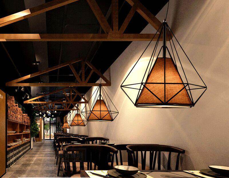 Modern Iron Painted Industrial Chandeliers E27 Diamond Chandelier LED Lighting For Living Room Kitchen Bedroom Bar Hotel