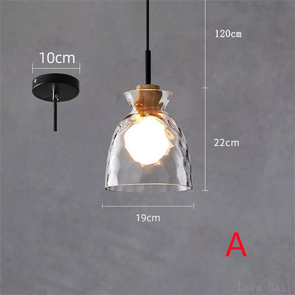 Nordic Lamp Clear Glass Lampshade Bedroom Living Room pendant lights Kitchen Dining chandeliers Restaurant Decor Hanging Lights