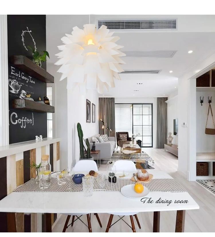 DIY Lotus  Puzzle Pendant Lamp E27 pendant light Cafe Living Room Restaurant Ceiling Room Decoration LED Hanging Lamp