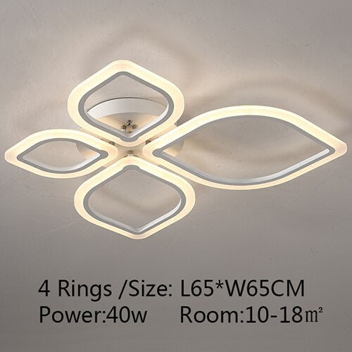 LED Ceiling Light Lustre For Living Room Kitchen Bedroom Dining Room Ring Chandelier Light Fixture Remote Control APP Dec