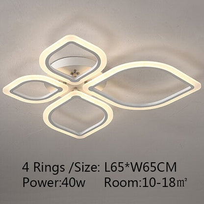 LED Ceiling Light Lustre For Living Room Kitchen Bedroom Dining Room Ring Chandelier Light Fixture Remote Control APP Dec