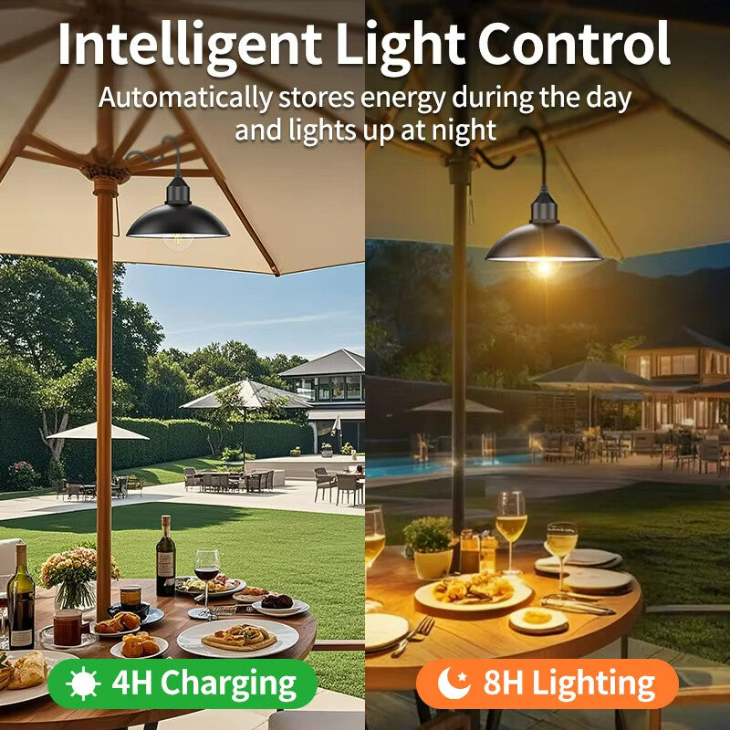 Intelamp Garden Solar Hanging Lamp Indoor Outdoor Solar Pendant Lights Warm Yellow IP65 Waterproof