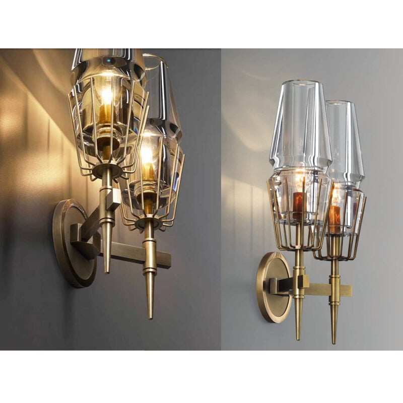 Modern Crystal Wall Lights Modern Personality Villa Hotel Copper Wall Lights