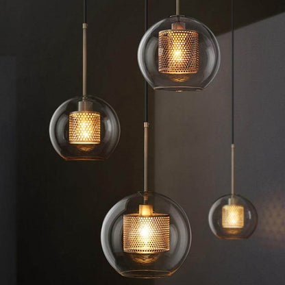 Nordic Modern Simple Glass Ball Single Head E27 LED Pendant Lights Personality Decorative Lighting For Living Room Bedroom Cafe