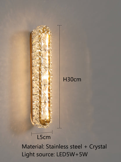 Wall Lamp Crystals Strip Interior Wall Light for Living Room Background Bedside Corridor Decoration Wall