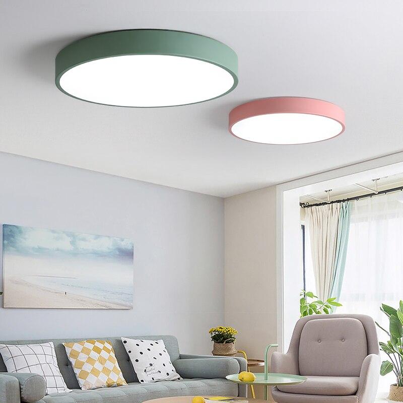 Modern Remote Control Macaron Ultrathin LED Ceiling Light For Living Room Bedroom round corridor Ceiling Lamp