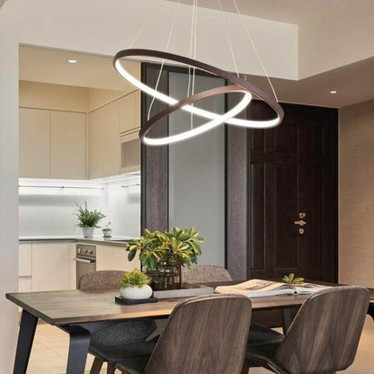 Mavesan Pendant Lights For Living Room Foyer Room 1/2/3 Circle Rings Acrylic Aluminum Body LED Pendant Lamp Fixtures Home Dero