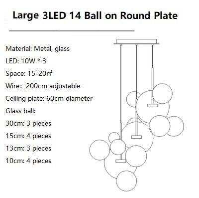 Bubble Lamp Globe Glass Hanging Lamps Dining Room Bubble Pendant Light Kitchen Hotel Glass Ball Suspension Lighting