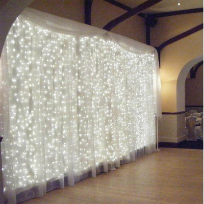 6M x 3M 600 LED Home Outdoor Holiday Christmas Decorative Wedding xmas String Fairy Curtain Garlands Strip Party Lights