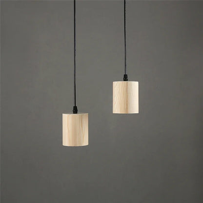 Modern Wooden Pendant Lights Nordic Simple Creative Solid Wood Lamps Pendant Lamp E27