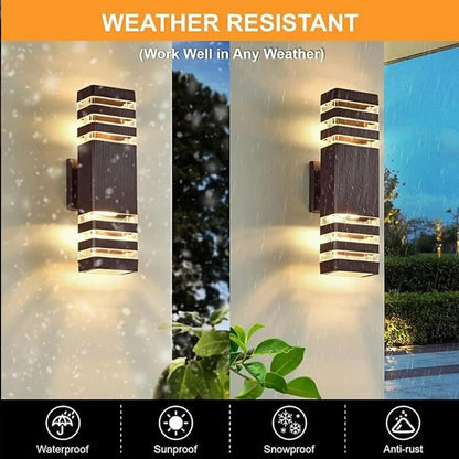 Replaceable Bulb Wall Light Outdoor LED Wall Lamp Up Down Porch Light Waterproof Exterior Sconce Light for Balcony Garden Stair