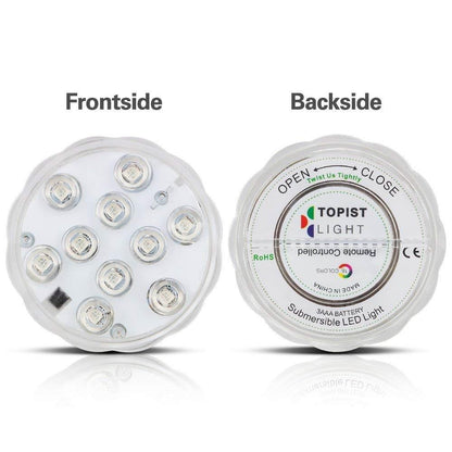 4PC Underwater lamp IP68 Waterproof Multi Color Battery Operated Remote Control Wireless 10-LED lights for Hot Tub,Pond,Pool