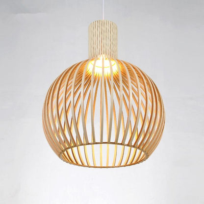 Modern Black Wood Birdcage E27 Bulb Pendant Lights Home Deco Pendant Lamp