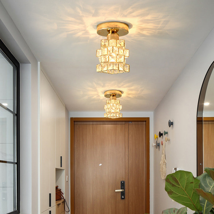 Creative and personalized American-style hallway and corridor lights, modern minimalist entryway and door crystal ceiling lights