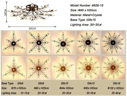Vintage LED Ceiling Light Crystal Ceiling Lamp For Living Room Loft