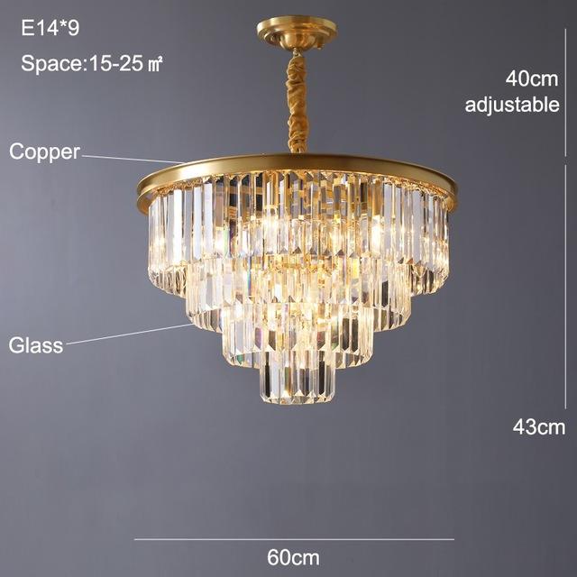 Copper Crystal Ceiling Lamp For Living Room Modern Led Ceiling Lights For Bedroom Home Ceiling Lamp Fixture Crystal Lustres
