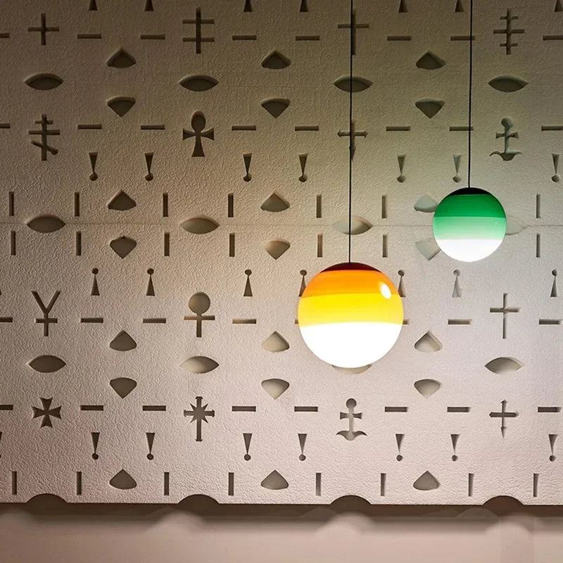 Gradient Colorful Pendant Light LED Modern Chandelier Hanging Lamps For Bedroom Living Rooms Indoor Lighting