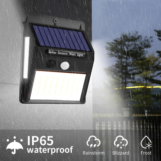 100LED Solar Light Outdoor Solar Lamp PIR Motion Sensor Wall Light Waterproof Solar Powered light for Garden Decoration