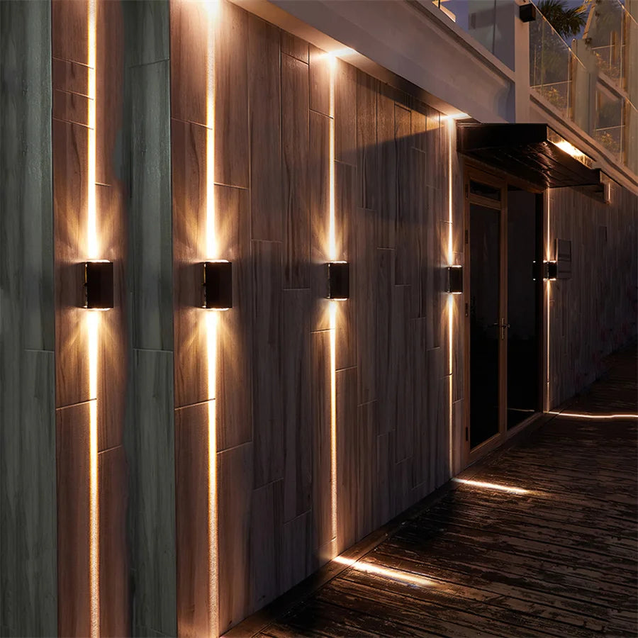Outdoor Lighting Lens Beam Wall Lamps IP65 Waterproof Aluminum Wall Lights Corridor Garden Mall Up Down LED Porch Lamp
