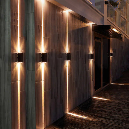 Outdoor Lighting Lens Beam Wall Lamps IP65 Waterproof Aluminum Wall Lights Corridor Garden Mall Up Down LED Porch Lamp