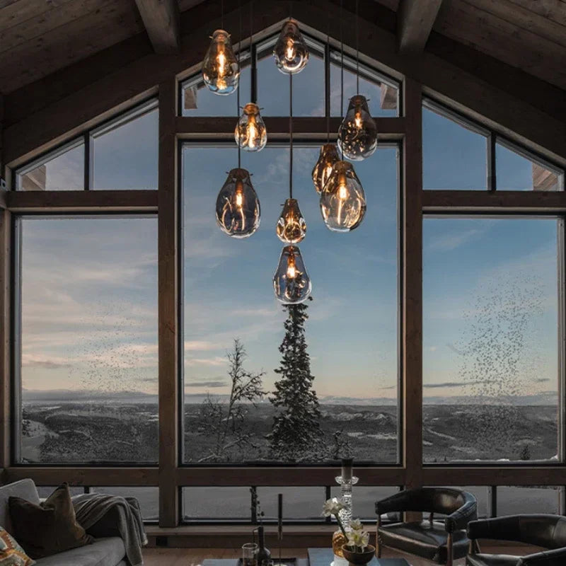 Nordic Pocket Glass Chandelier Table Dining Kitchen Island Pendant Lights Decor Lighting Suspension Design