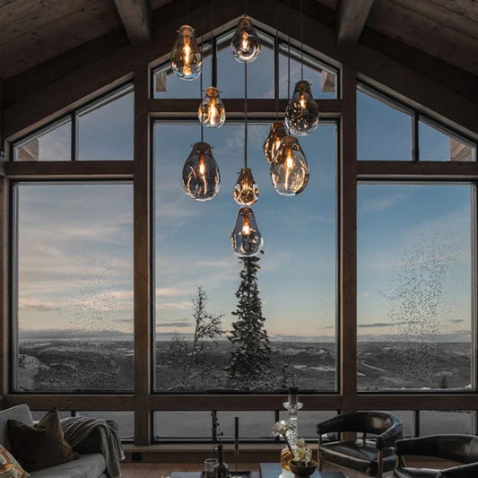 Nordic Pocket Glass Chandelier Table Dining Kitchen Island Pendant Lights Decor Lighting Suspension Design