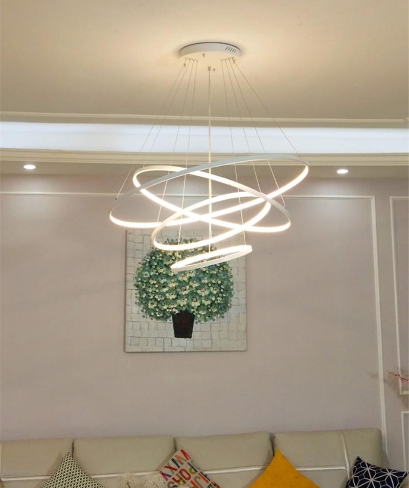 Aluminum Circle Rings Modern LED Chandelier lighting White&Black&Gold Lustre Living Kitchen Dining room nordic lamp luminarias