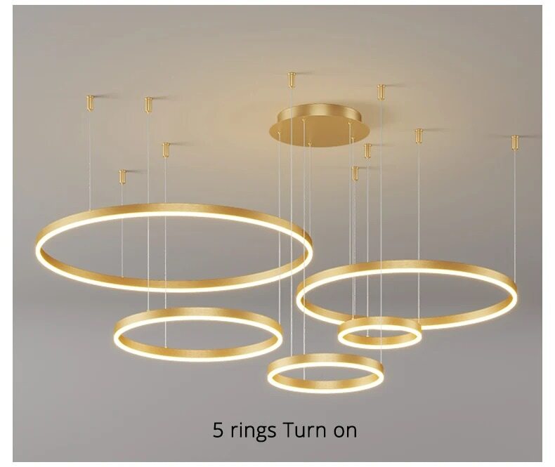 Nordic LED Pendant Lights Art Free combination Rings Cord Pendant Lamp For Living Room Kitchen Cafe Bedroom Hanging Lights