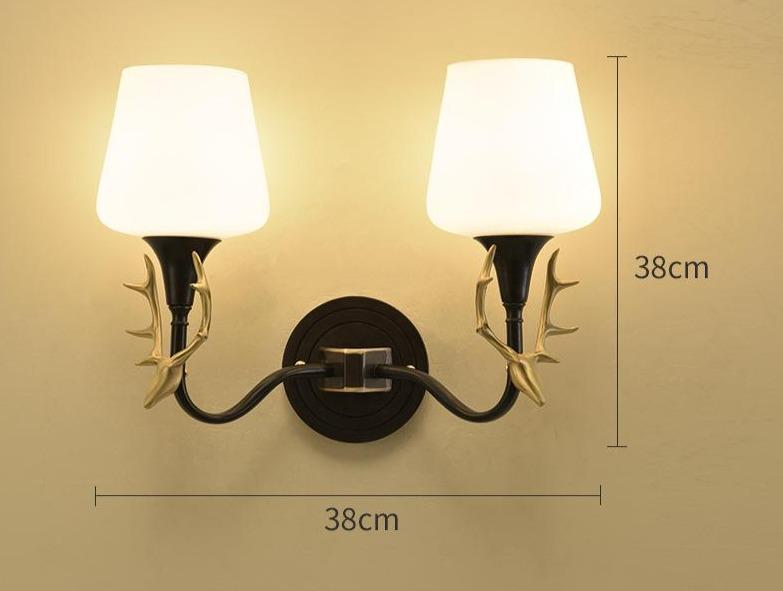 Lovely Antler Bedroom Bedside Staircase Full Copper Wall Lamp