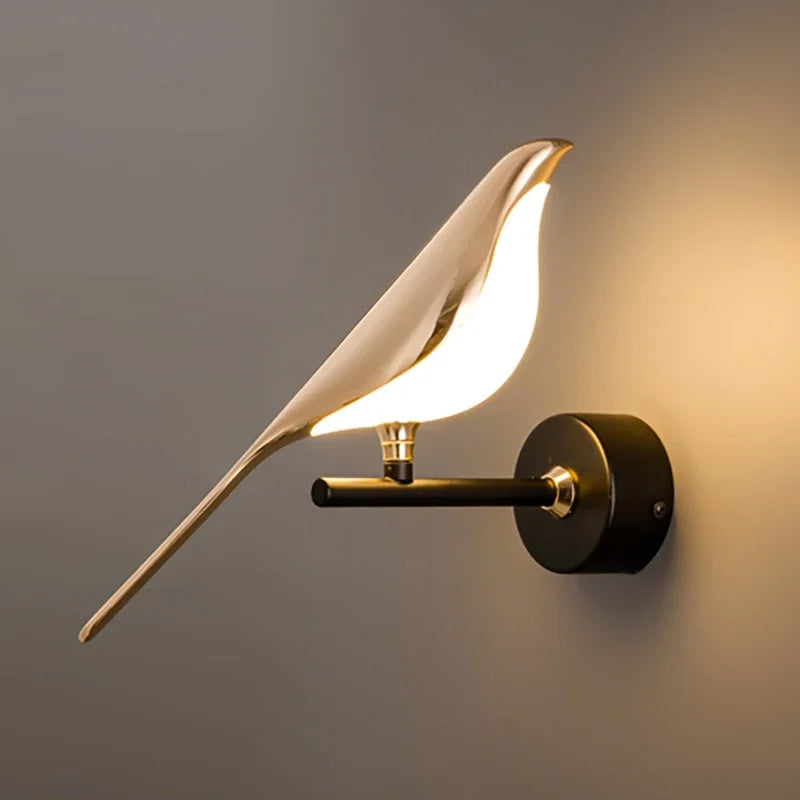 Nordic Golden Bird LED Wall Lights Parlor Bar Creative Wall Lamps Novelty Sconces Bedroom Bedside Lamp