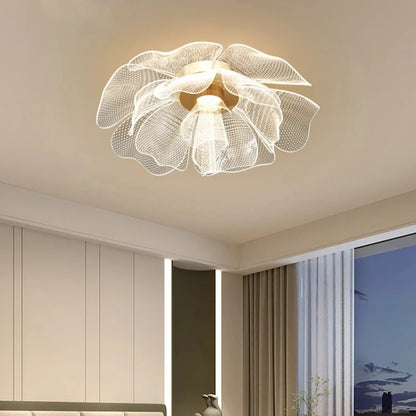 LED Ceiling Light Flower Design Acrylic Lamp Study Bedroom Entrance Hallway Light Interior Gold Luxury Lighting