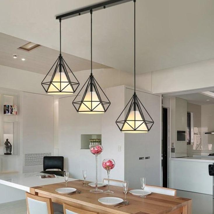 Modern Pendant Lamp Light,  Iron Frame Pendant Lights For Kitchen Island Dining Room Home Decoration Luminaire
