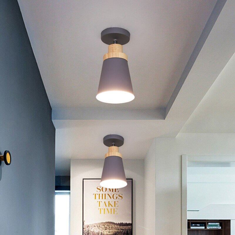 Adjustable  LED Ceiling Light Iron Wood Light Fixture Living Room Bedroom Stair Corridor Aisle Bathroom Ceiling Lamp  Balcony