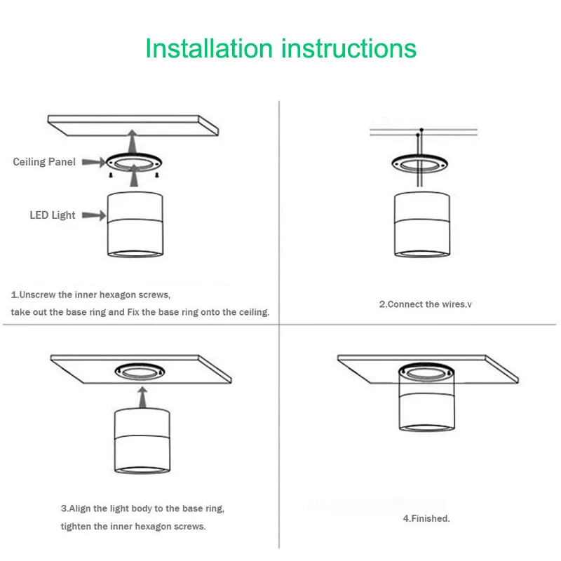 Rotating LED Full Spectrum Surface Mounted Dimmable Downlight  Anti Glare Ceiling Lamp 5W7W10W15W20W Spotlight Indoor