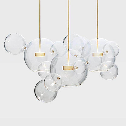 Modern Creative Clear Glass Bubble Ball LED Pendant Llights Kitchen Bedroom Store Cafe Interior Lighting Decorative Hanging Lamp