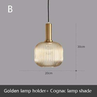 Novelty Stripe Glass Hanging Lights E27 LED 6 Color Lamp Holder Pendant Lamp For Kitchen Living Room Bedroom Hotel Restaurant